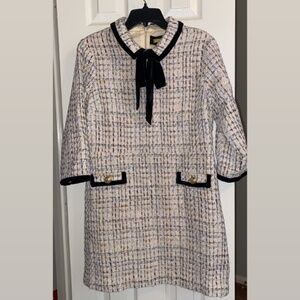 Alexia Admor Tweed MultiColored Beige Dress (NWT)